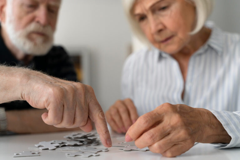 residents doing a puzzle