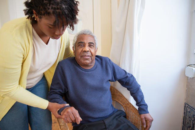 carer and elderly man