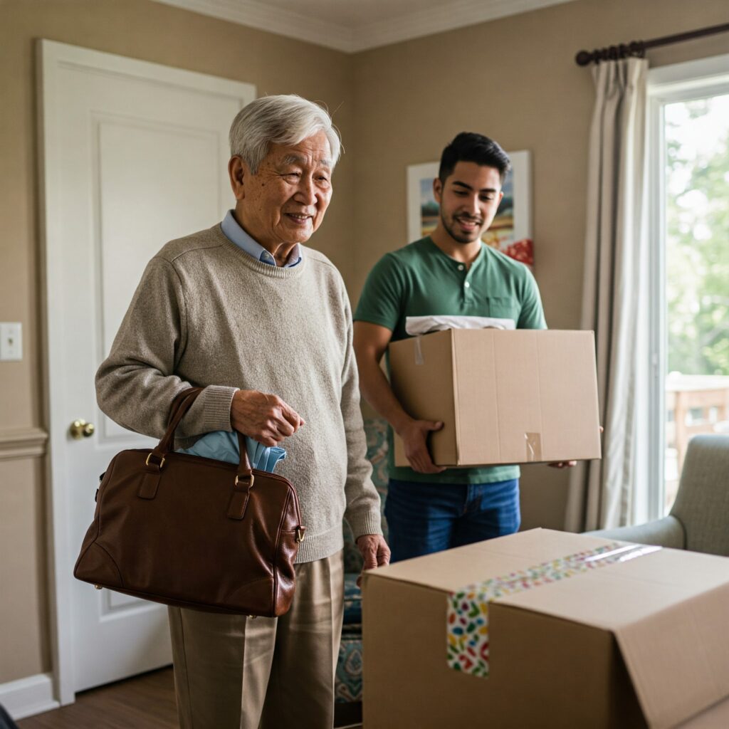 A resident on moving day