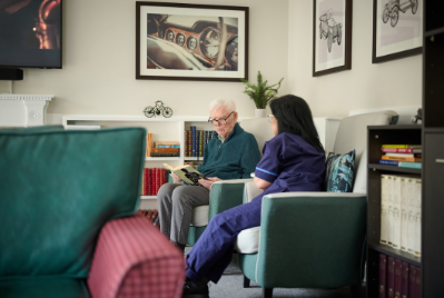 dementia support worker with patient