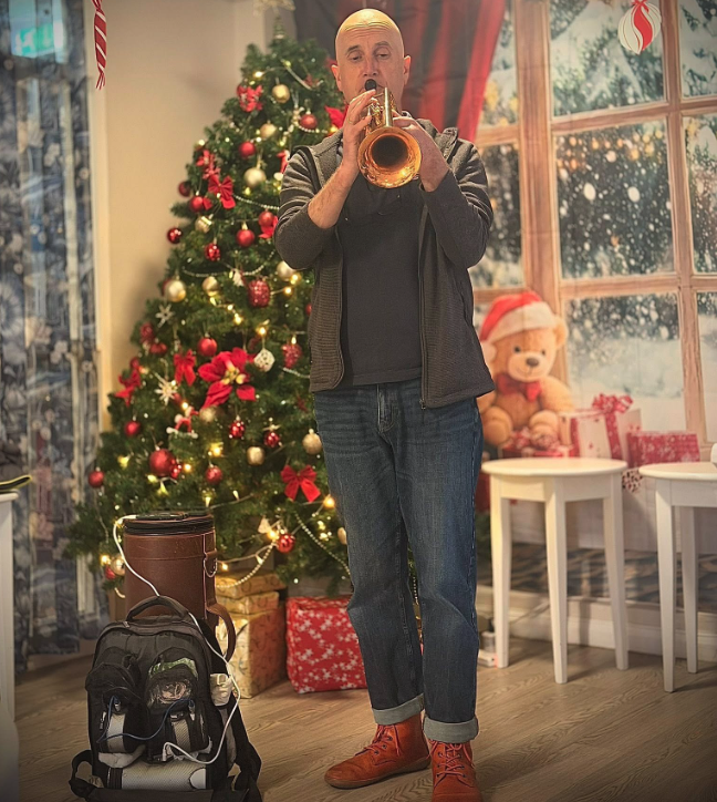 trumpet performance at a care home